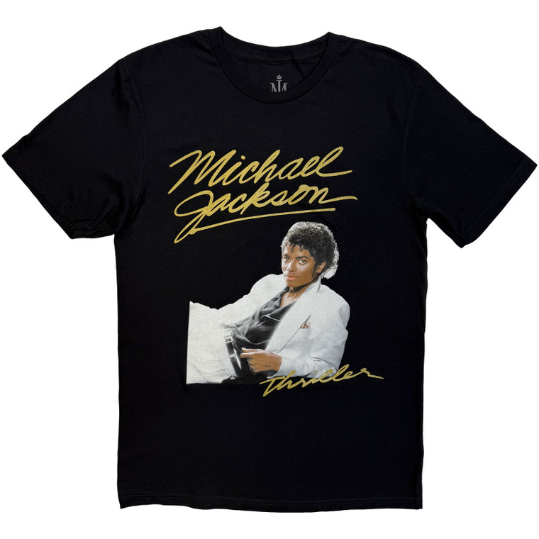 Michael Jackson Unisex T-Shirt: Thriller White Suit (Black)