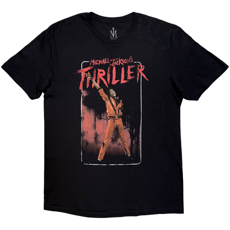 Michael Jackson Unisex T-Shirt: Thriller White Red Suit (Black)