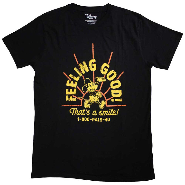 Mickey Mouse Unisex T-Shirt: Feeling Good (Black)