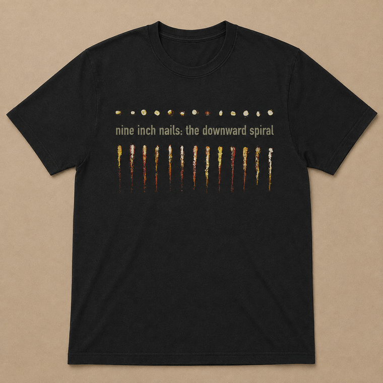Nine Inch Nails Unisex T-Shirt: Downward Spiral (Black) (Back Print)