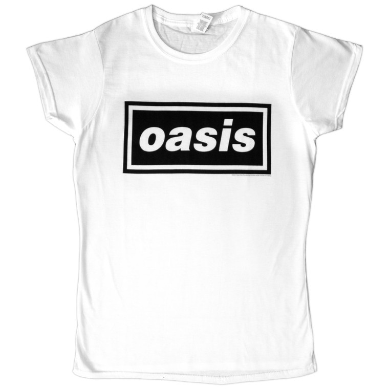 Oasis Ladies T-Shirt: Decca Logo (White)