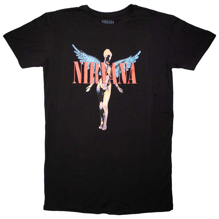 Nirvana Ladies T-Shirt Dress: Angelic (Black)