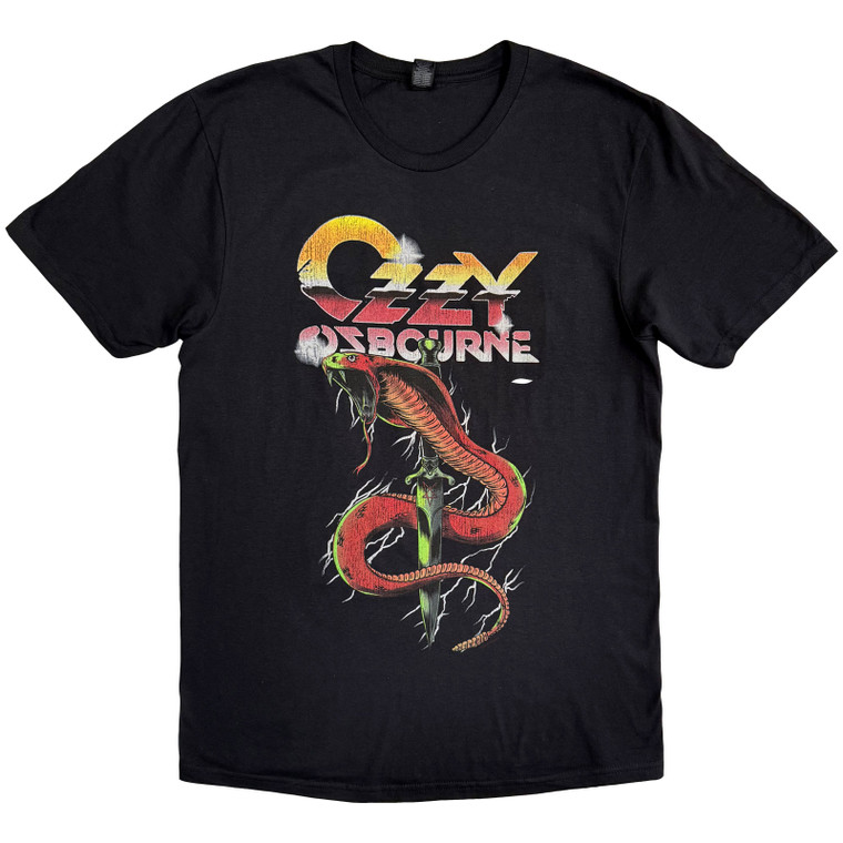 Ozzy Osbourne Unisex T-Shirt: Vintage Snake (Black)