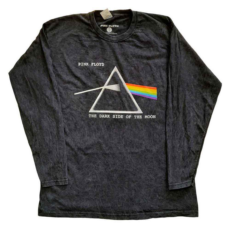 Pink Floyd Unisex Long Sleeve T-Shirt: Dark Side Of The Moon Courier (Black) (Wash Collection)