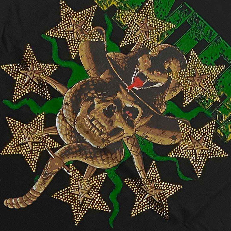 Pantera Unisex T-Shirt: Skull & Snake (Black) (Embellished)