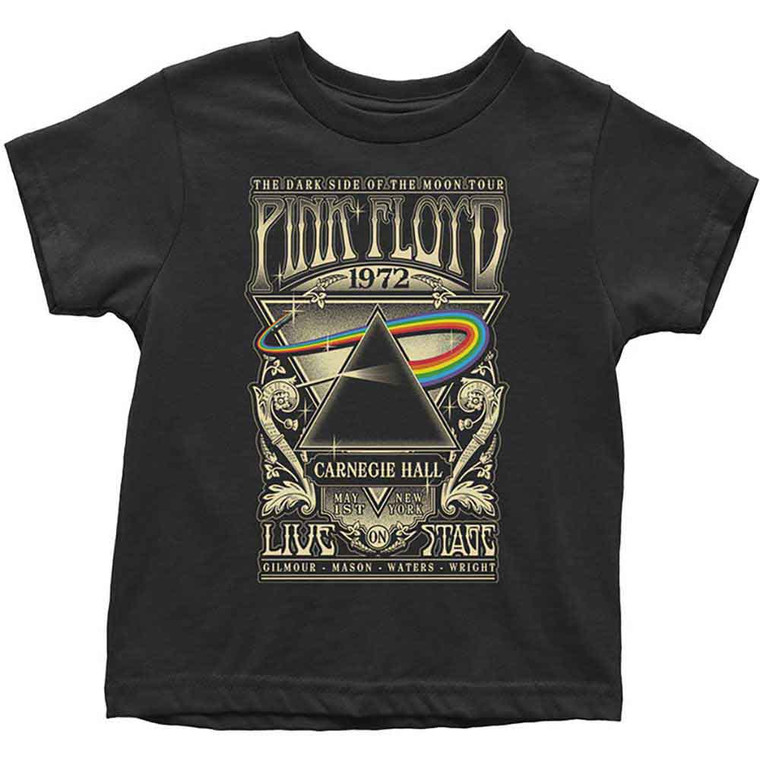 Pink Floyd Kids Toddler T-Shirt: Carnegie Hall Poster (Black)