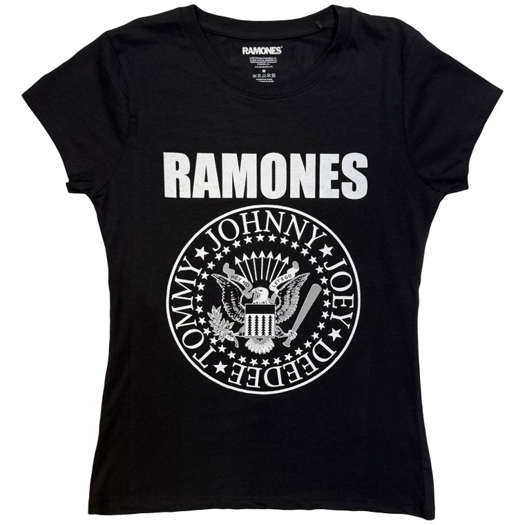 Ramones Ladies T-Shirt: Seal (Black) (Skinny Fit)