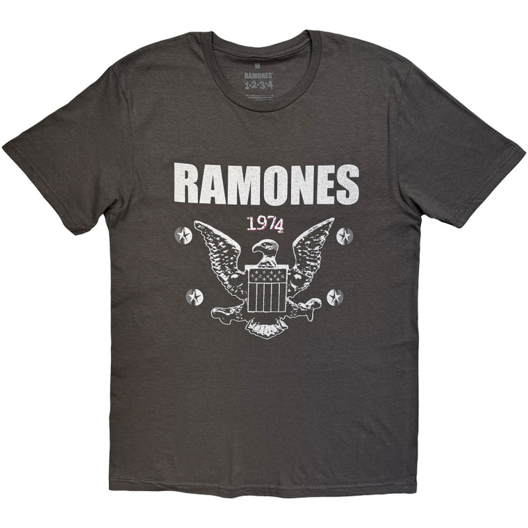 Ramones Unisex T-Shirt: 1974 Eagle (Charcoal Grey)