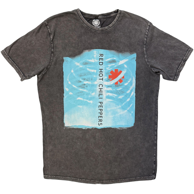 Red Hot Chili Peppers Unisex Stone Wash T-Shirt: X-Ray (Charcoal Grey)