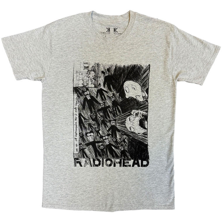 Radiohead Unisex T-Shirt: Scribble (Grey)