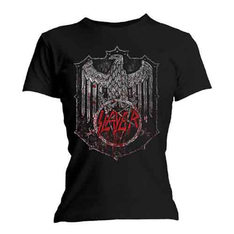 Slayer Ladies T-Shirt: Bloody Shield (Black)