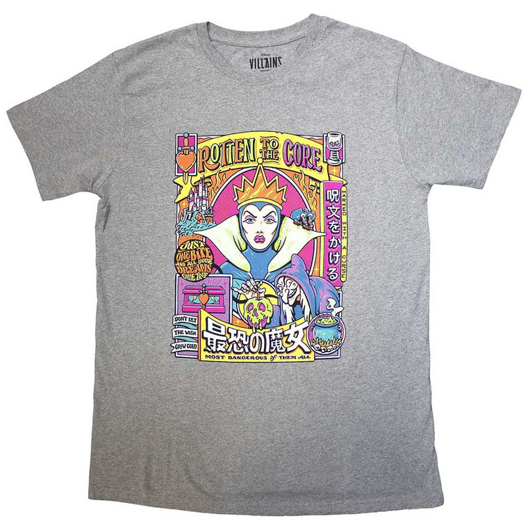 Snow White Unisex T-Shirt: Evil Queen Rotten To The Core (Grey)