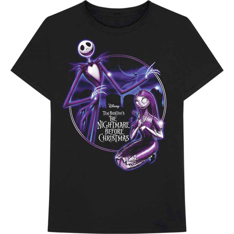 The Nightmare Before Christmas Unisex T-Shirt: Purple Graveyard (Black)