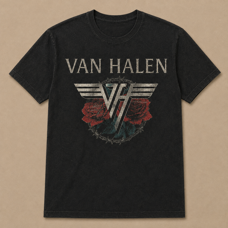 Van Halen Unisex T-Shirt: 84 Tour (Black) (Back Print)