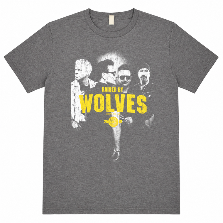 U2 Unisex T-Shirt: Raised by Wolves (Grey) (Ex-Tour)