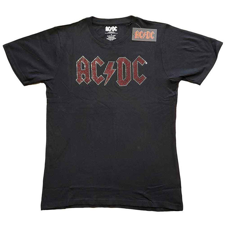 AC/DC Unisex T-Shirt: Full Colour Logo (Black) (Embellished)