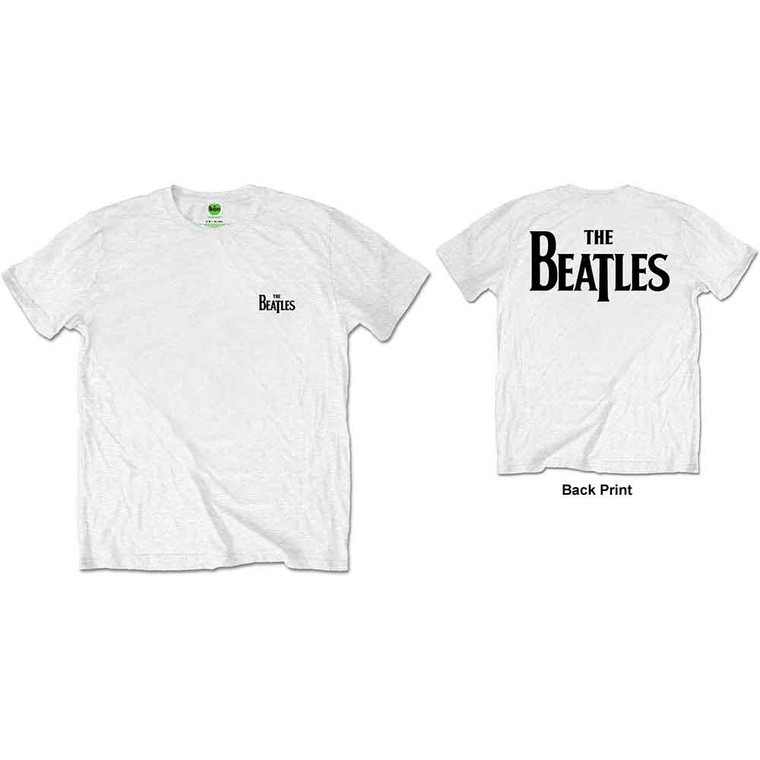 The Beatles Unisex Retail Pack T-Shirt: Drop T Logo (White) (Back Print)