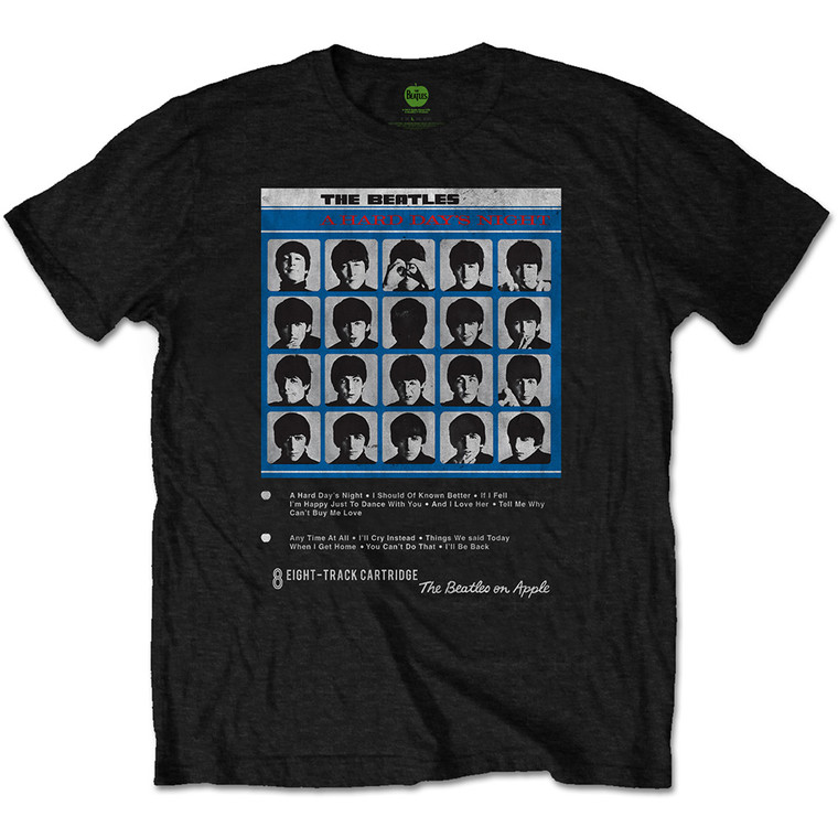 The Beatles Unisex T-Shirt: Hard Days Night 8 Track (Black)