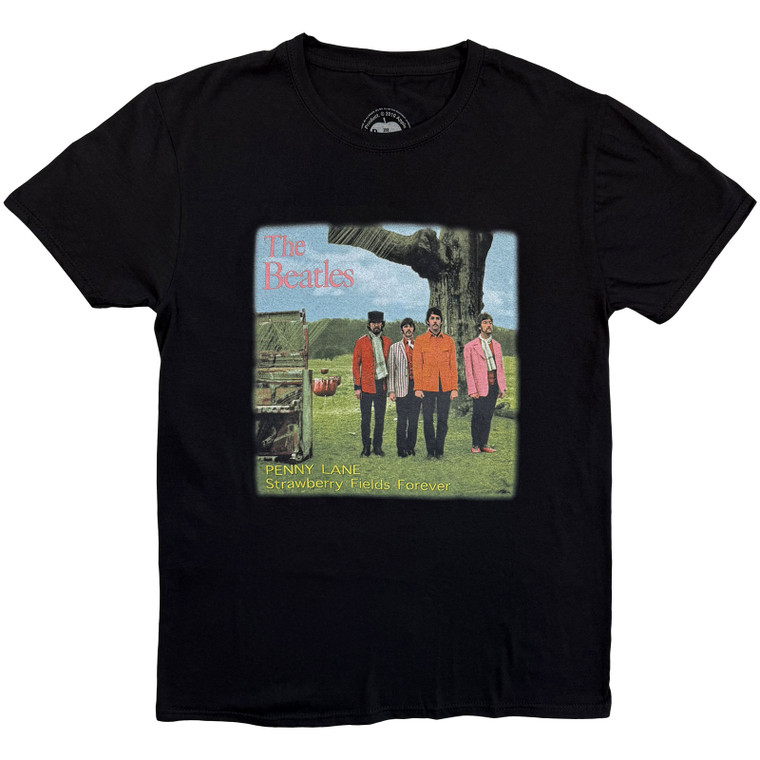 The Beatles Unisex T-Shirt: Strawberry Fields Forever (Black)