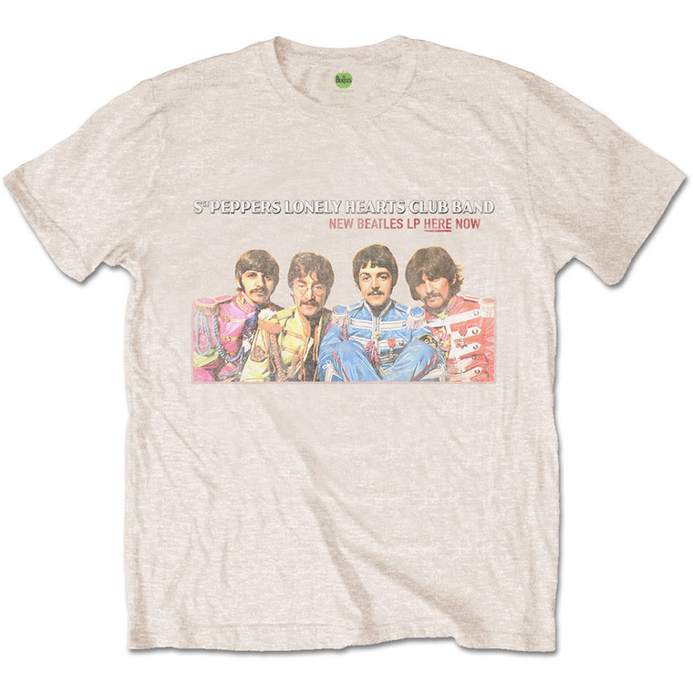 The Beatles Unisex T-Shirt: LP Here Now (Sand)
