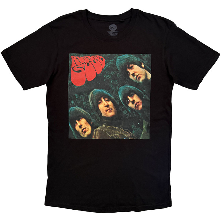 The Beatles Unisex T-Shirt: Rubber Soul Album Cover (Black)