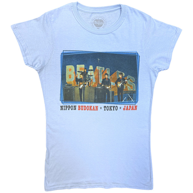 The Beatles Ladies T-Shirt: Nippon Budokan (Blue)