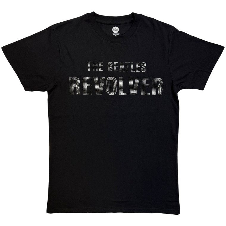 The Beatles Unisex T-Shirt: Revolver Crystals (Black) (Embellished)