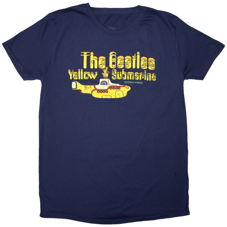 The Beatles Unisex T-Shirt: Nothing is Real (Navy Blue)