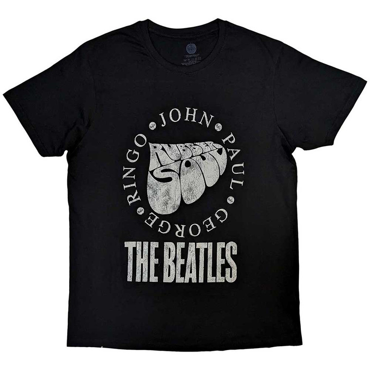 The Beatles Unisex T-Shirt: Rubber Soul Names (Black)