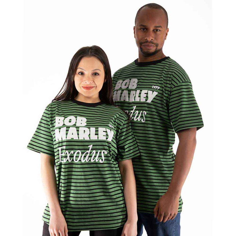 Bob Marley Unisex T-Shirt: Exodus (Black & Green) (Wash Collection)