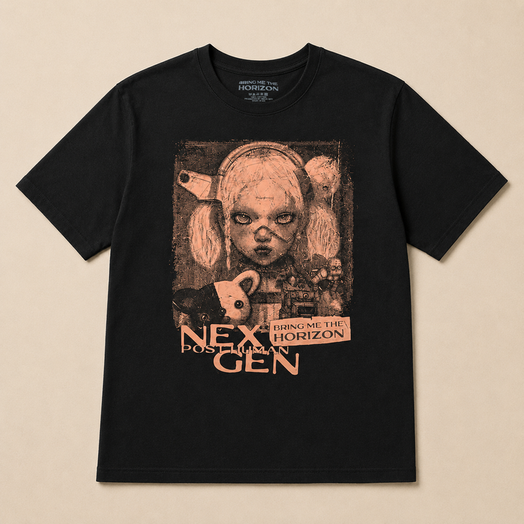 Bring Me The Horizon Unisex T-Shirt: Distressed Nex Gen (Black)