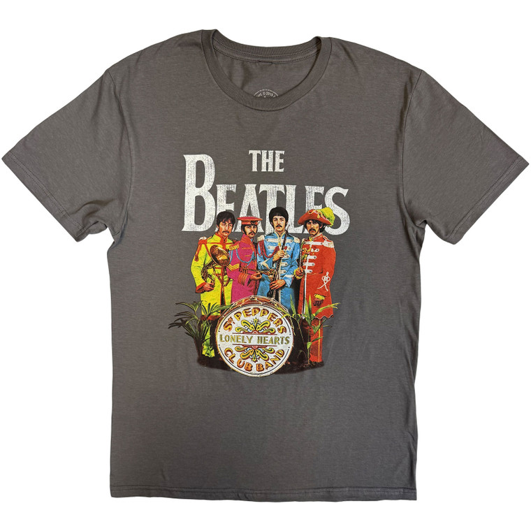 The Beatles Unisex T-Shirt: Sgt Pepper (Charcoal Grey)