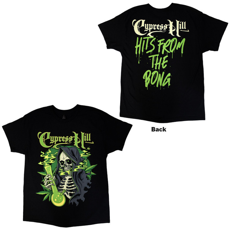 Cypress Hill Unisex T-Shirt: Skull Bong (Black)