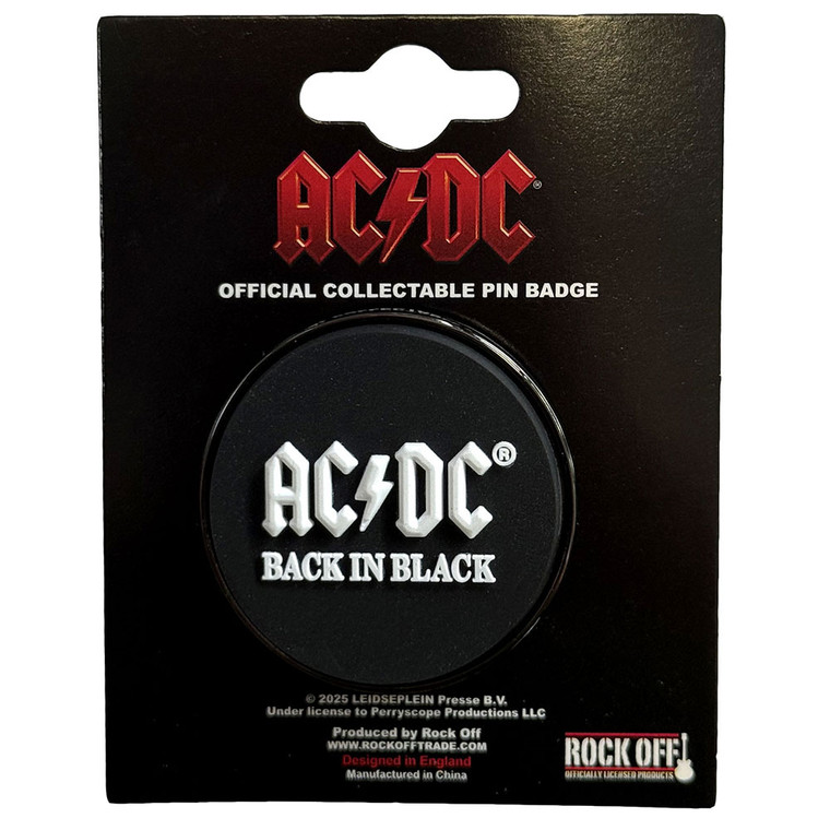 AC/DC Pin Badge: Back In Black