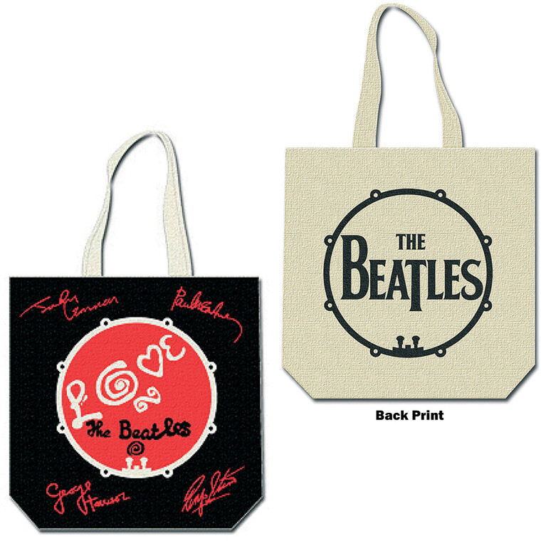 The Beatles Cotton Tote Bag: Love Drum (Multicolour) (Back Print)