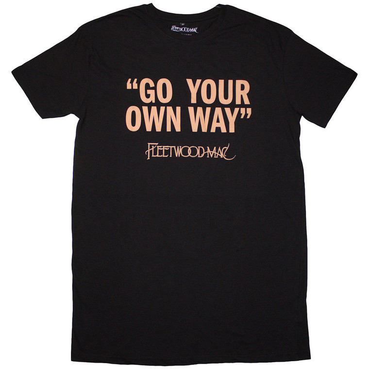 Fleetwood Mac Ladies T-Shirt Dress: Go Your Own Way (Black)