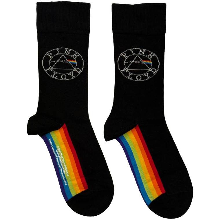 Pink Floyd Unisex Ankle Socks: Circle Logo (Black) (UK Size 4 - 7)