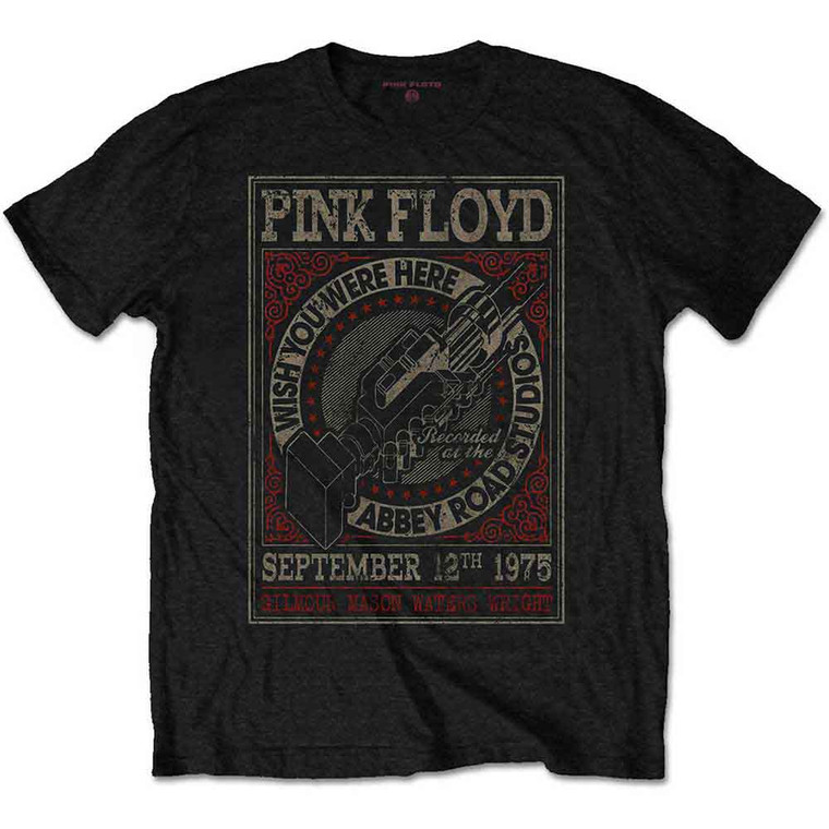 Pink Floyd Unisex T-Shirt: WYWH Abbey Road Studios (Black)