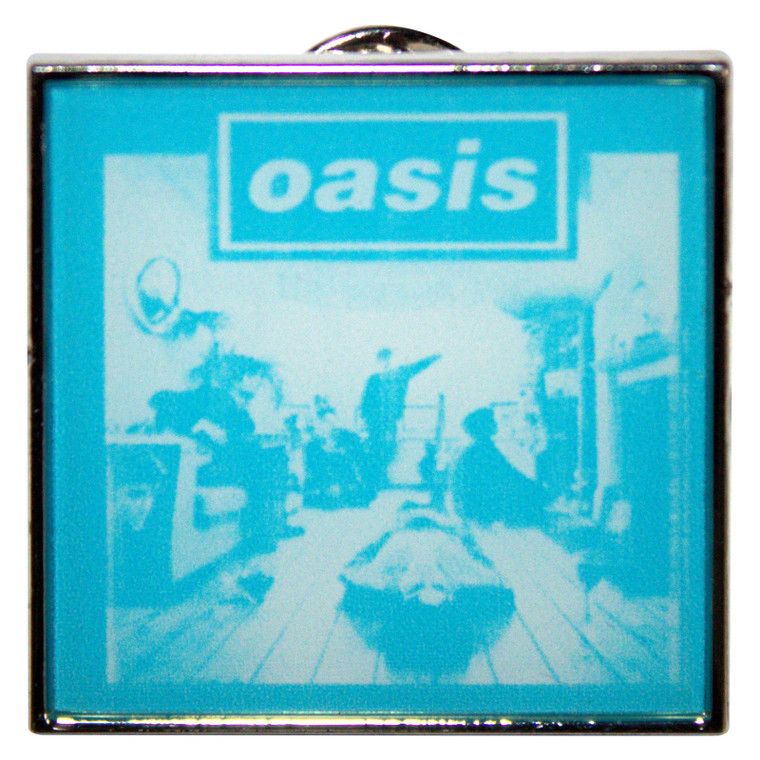 Oasis Pin Badge: Definitely Maybe Blue Tone (Ex-Tour)