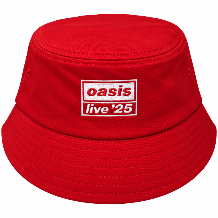 Oasis Unisex Bucket Hat: Live '25 Logo (Ex-Tour) (Red)