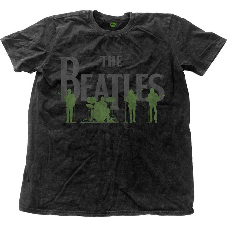 The Beatles Unisex T-Shirt: Saville Row Line Up Snow Wash (Black) (Wash Collection)