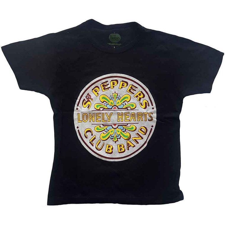 The Beatles Ladies T-Shirt: Sgt Pepper (Black) (Skinny Fit)