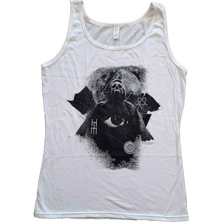 HIM Ladies Vest T-Shirt: Death Colour (White)