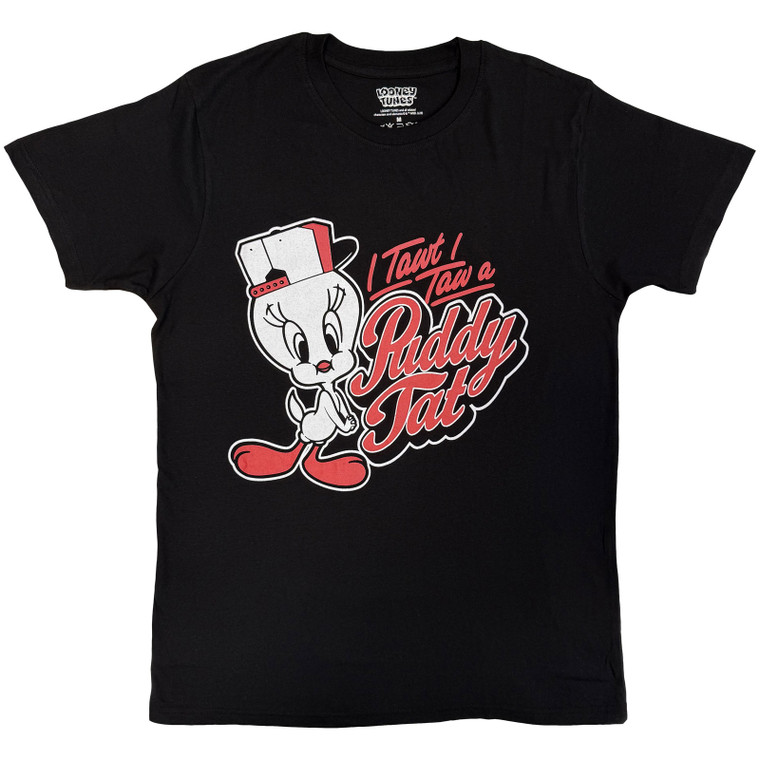 Looney Tunes Unisex T-Shirt: I Tawt I Taw A Puddy Tat (Black)