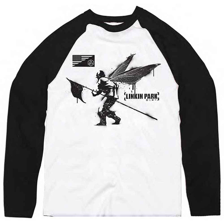 Linkin Park Unisex Raglan T-Shirt: Street Soldier (Black)