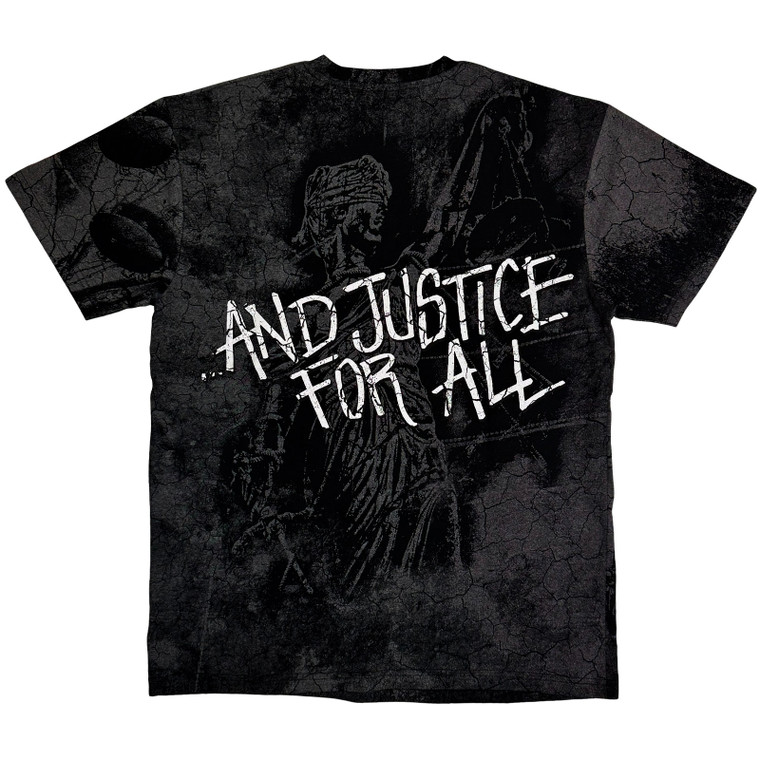 Metallica Unisex T-Shirt: Justice (Black) (Wash Collection) (Back Print)