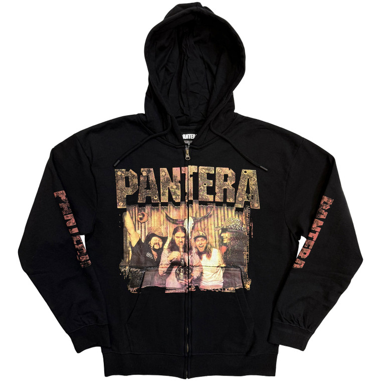 Pantera Unisex Zipped Hoodie: Bong Group (Black)