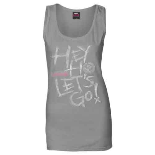 Ramones Ladies Vest T-Shirt: Hey Ho (Grey)