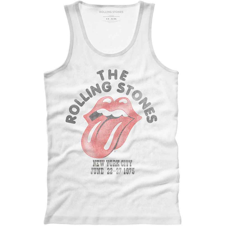 The Rolling Stones Unisex Vest T-Shirt: NYC '75 (White)