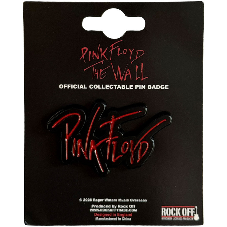 Pink Floyd Pin Badge: The Wall Text Logo